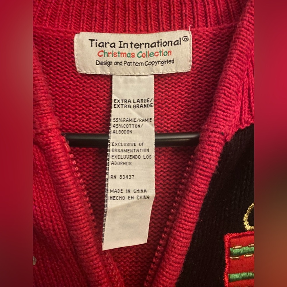 Tiara International Christmas Collection Vintage Holiday Sweater Size XL ☃️ - Picture 5 of 5